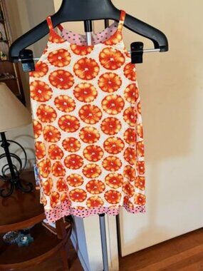 Porridge by Anthropologie Citrus Orange Slice Swing Tank Top.